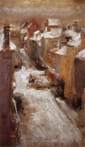 Rue De Flandre Im Schnee — James Ensor