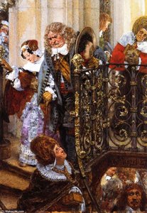 Coming Out Of Church — Adolph Von Menzel