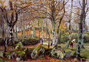 Landscape With Rocks, Montfoucault. — Camille Pissarro, Impressionist Landscape