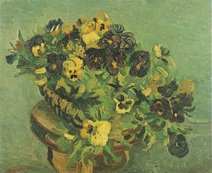 Tambourine With Pansies — Vincent Willem Van Gogh, Post-impressionism