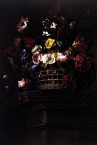 Basket Of Flowers On A Plinth 1 — Juan De Arellano