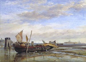 Boat, Near Venice — Edward William Cooke