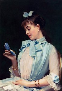 Garretta Raimundo De Portrait Of Aline Mason In Blue — Raimundo De Madrazo Y Garreta
