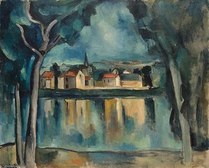 Town On The Bank Of A Lake, Ca1909, — Maurice De Vlaminck