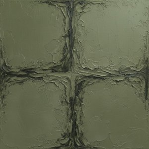 Primordial Strata: A Monumental Study In Verdant Shadows And Deep Charcoal Relief — David Moreau