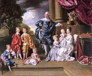 George Iii, Queen Charlotte And Their Six Eldest Children — Johann Zoffany, Rococo / Portraiture