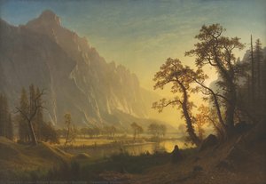 Amanecer, Valle De Yosemite — Albert Bierstadt, Escuela Del Río Hudson
