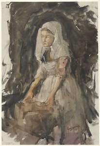 Girl From Scheveningen At A Tub — George Heidrik Breitner
