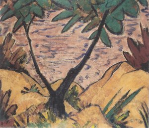 Landscape With Forked Tree — Otto Müller, Impressionism