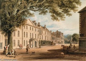 The Marlborough Arms, Oxford Street, Woodstock; And The Market Place, Woodstock, Oxfordshire — John Buckler