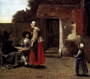 A Dutch Courtyard (detail) — Pieter De Hooch, Dutch Golden Age