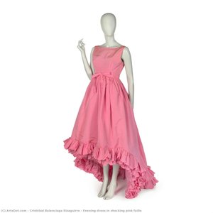 Vestido de noche en faille rosa intenso