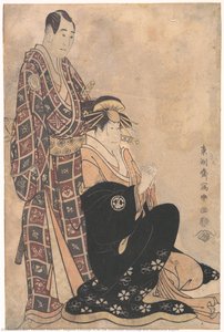 Sagawa Kikunojo Iii As The Courtesan Katsuragi,and Sawamura Sojuro — Toshusai Sharaku, Ukiyo E