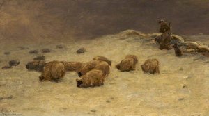 Sheep In Snow — William Worthington Jolley