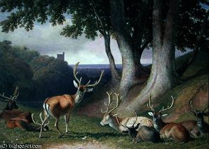 Landscape With Deer — Robert Hills