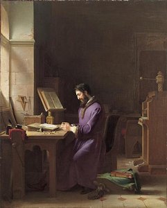 Gutenberg inventant l'imprimerie