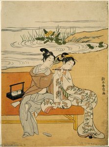 Playing The Flute — Сузуки Харунобу