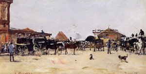 La Place De La Gare A Deauville — Eugène Louis Boudin