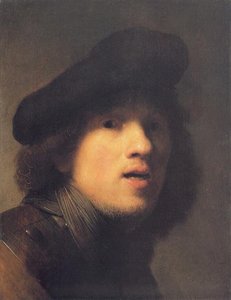 Self Portrait With Gorget And Beret — Rembrandt Van Rijn, Baroque