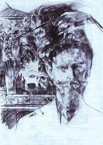 Portrait Of Doctor Fiodor Usoltsev With An Icon In The Background — Mikhail Vrubel