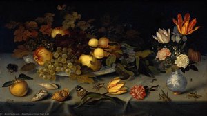 Flowers And Fruit — Balthasar Van Der Ast, Baroque Still Life