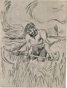 Man With Scythe In Wheat Field — Vincent Van Gog