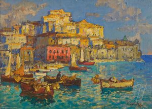 The Harbour At Naples — Konstantin Ivanovich Gorbatov