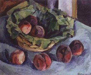 Still Life. Peaches. — Pyotr Konchalovsky