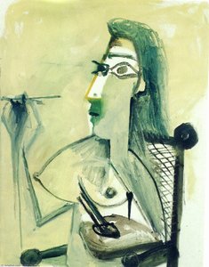 Drawing Nude Seated In Armchair — Pablo Picasso, Cubism