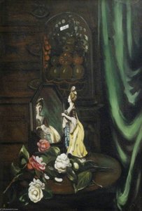 Figure in Green Curtain
