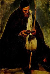 Seated Italian Monk, Reading, Rome — Jean-baptiste-camille Corot, Romantic Landscape Painting