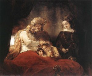 Jacob Blessing The Sons Of Joseph — Rembrandt Van Rijn, Baroque