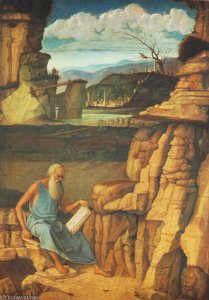 St Jerome Reading In The Countryside — Giovanni Bellini