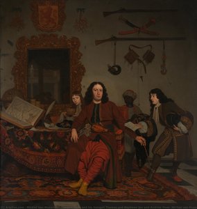 Thomas Hees And His Servant Thomas And Nephews Jan And Andries Hees, Michiel Van Musscher, 1687 — Michiel Van Musscher