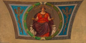 Sketch For Mosaic, Wisconsin State Capital, Justice — Kenyon Cox