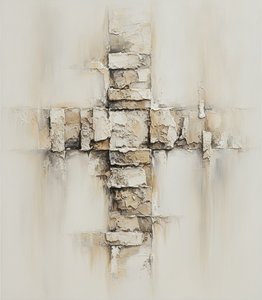 Fragmented Stone Relief In Bone And Umber Shadows — David Moreau