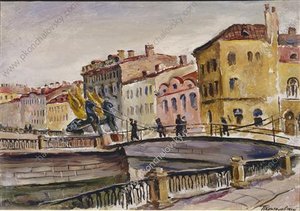 Leningrad. Lions Bridge. — Pyotr Konchalovsky