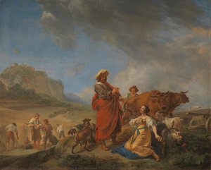 Ruth And Boas, Nicolaes Pietersz Berchem, 1640 - 1650 — Nicolaes Berchem