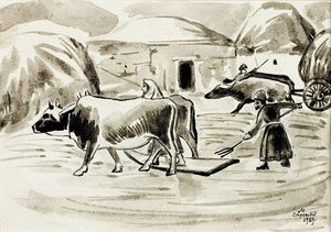 Threshing Grain — Martiros Sarian