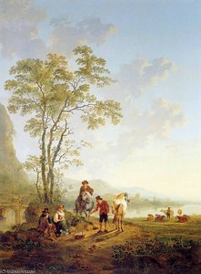Italian Landscape And Ruin Merwede Sun — Abraham Van Strij