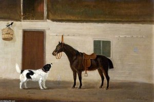 'bruen', A Spaniel, And 'squirrel', A Black Horse — Francis Sartorius Ii (john Francis Sartorius)