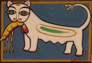 Katze Und Hummer — Jamini Roy