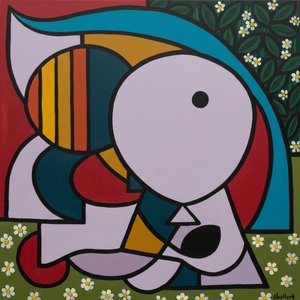 Fragmented Reverie In Lavender And Crimson: A Singular Cubist Vision — Marc Duvallier, Cubism
