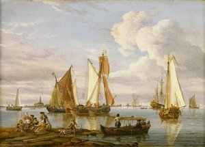 Dutch Shipping In An Estuary — Abraham Storck (sturckenburch)