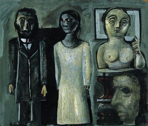 Couple With Statues — Mario Sironi