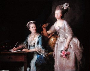 Portrait Of An Elderly Lady With Her Daughter