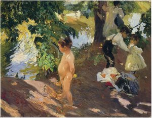 Bathing At La Granja — Joaquín Sorolla Y Bastida, Impressionist Light