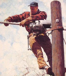 The Lineman — Norman Rockwell