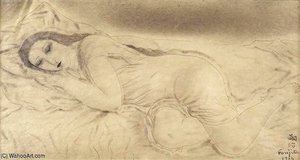 Femme Allongée, Youki — Léonard Tsuguharu Foujita