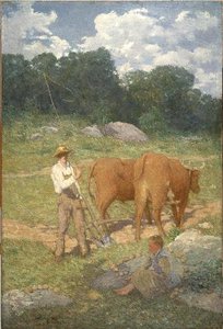 Ploughing For Buckwheat (new England Plowman) — Julian Alden Weir
